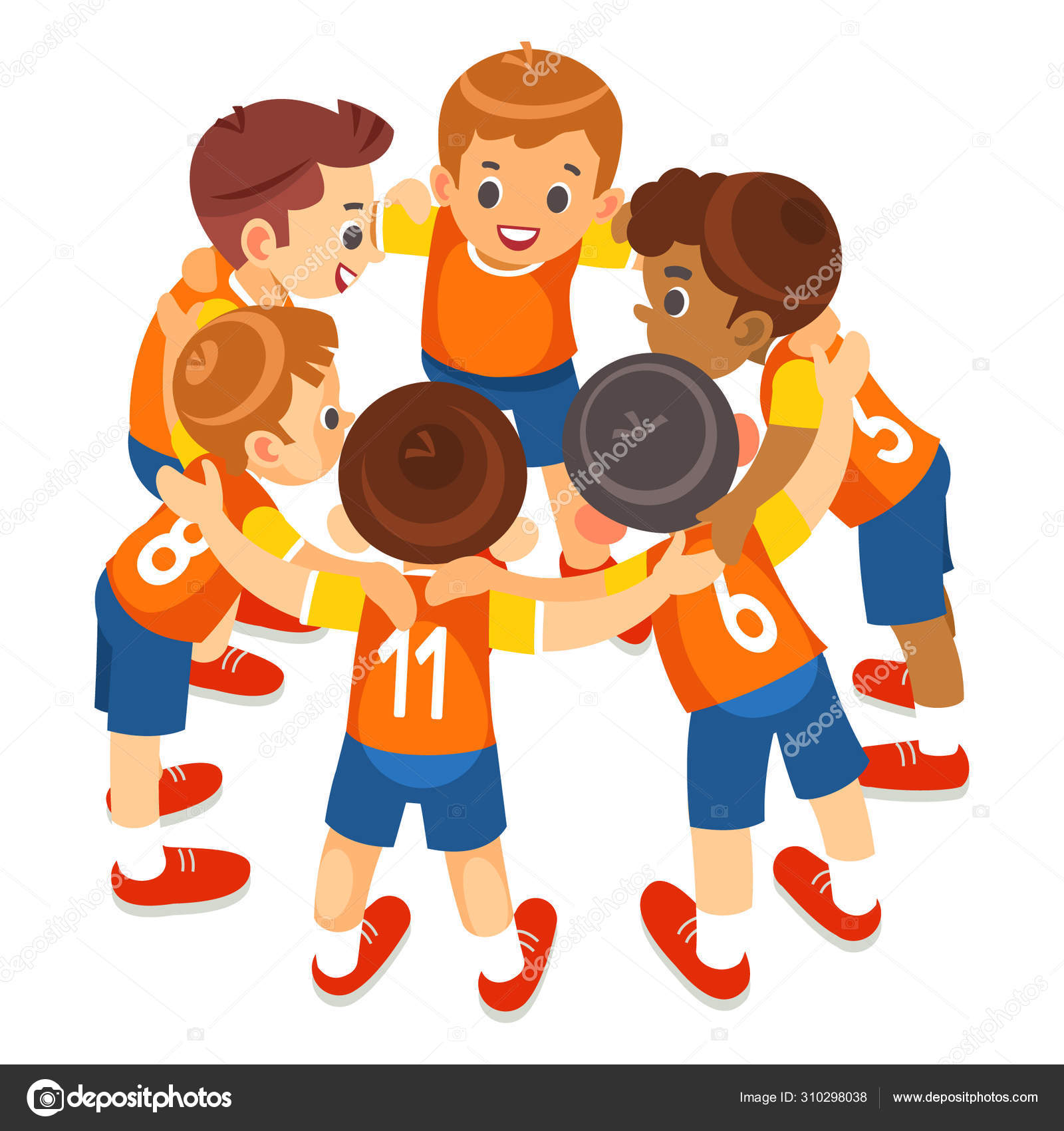 Young Boys Sports Team On Stadium Vector Image By C Bahauaddinbek Vector Stock 310298038