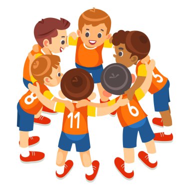 Genç erkek spor takımı stadyumda
