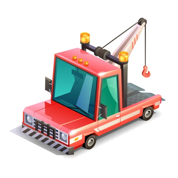 Tow Truck Isolated White Background — Stock Vector