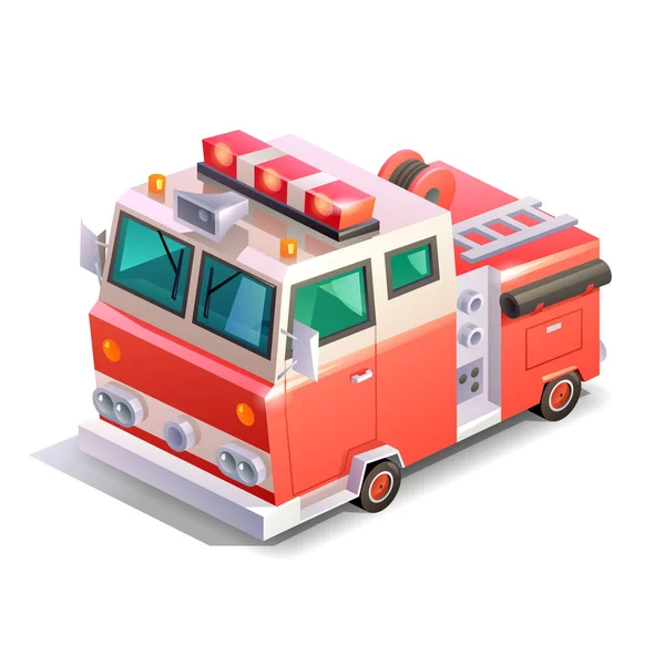 Fire Truck Isolated White Background Royalty Free Stock Illustrations