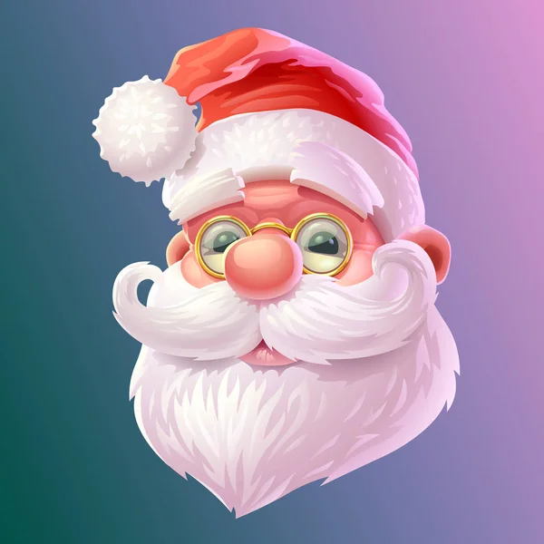 Cartoon Santa Claus Donkere Achtergrond — Stockvector