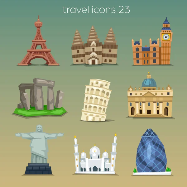 Set Cartoon Style Travel Icons Royalty Free Stock Illustrations