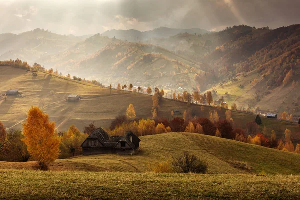 Bela Paisagem Temporada Outono Com Cores Incríveis Simon Brasov Tansylvania — Fotografia de Stock