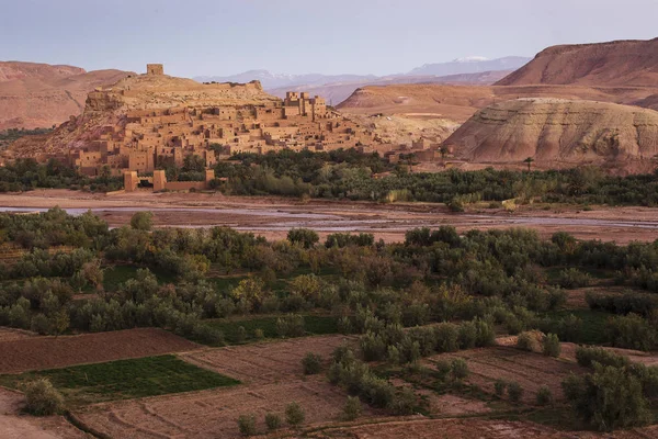 Vista Del Antiguo Pueblo Llamado Ait Ben Haddou Lugar Donde —  Fotos de Stock