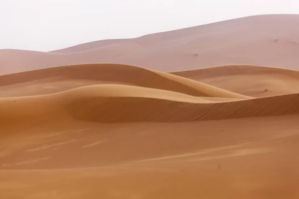 Wüste Sahara mit schönen Linien und Farben bei Sonnenaufgang. Merzou — Stockfoto