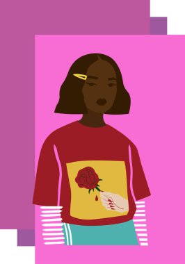 vektör güzel, şık siyah kız