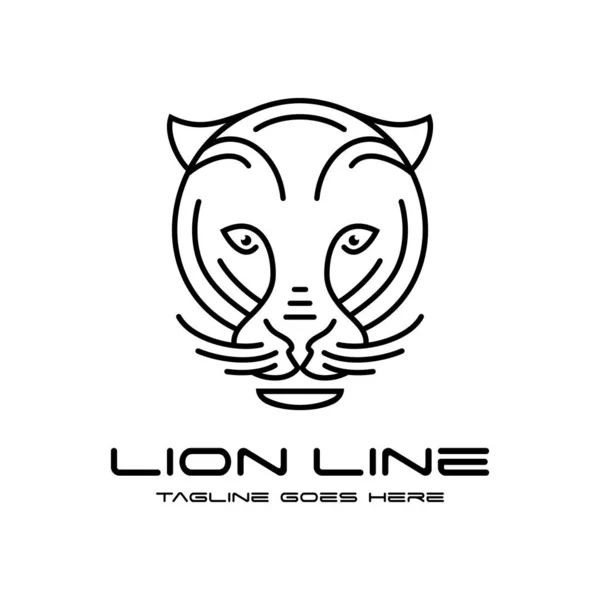 Löwenkopf umreißt Logo — Stockvektor