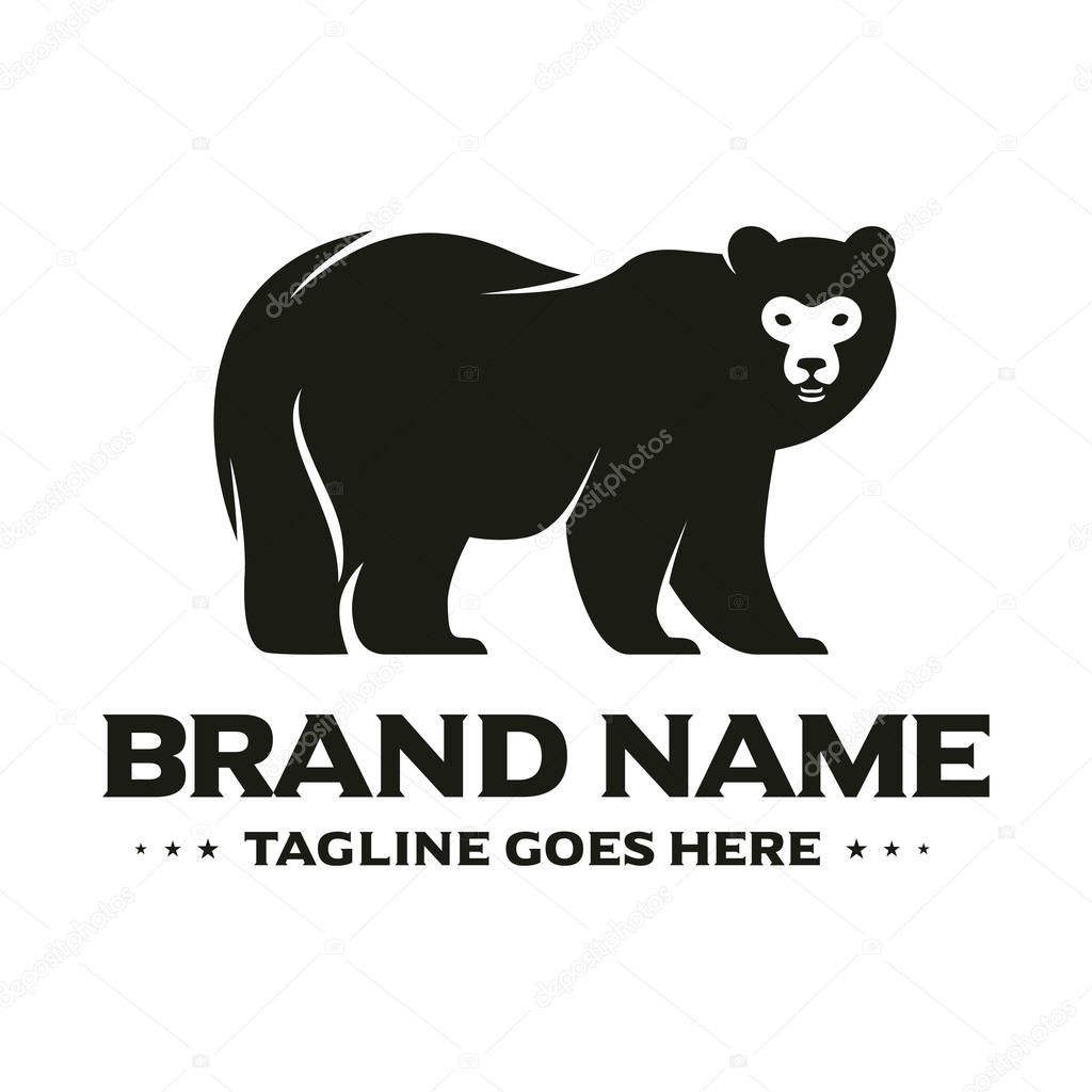 Bear character logo your company
