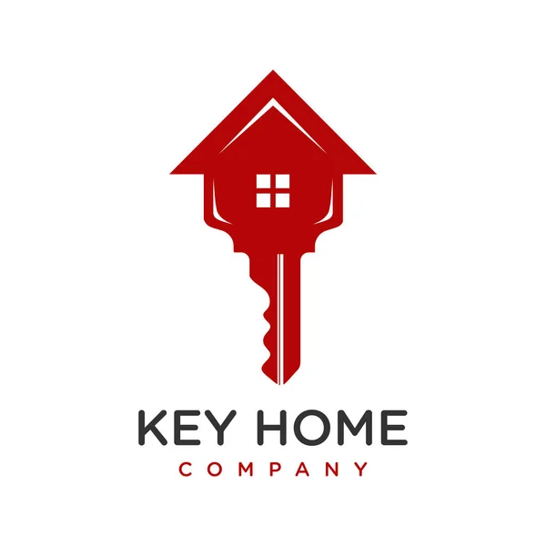 Haus Schlüssel Logo-Design — Stockvektor