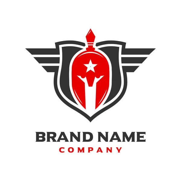 Projekt logo tarczy Spartańskiej — Wektor stockowy