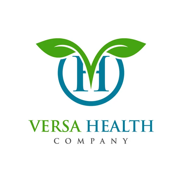 Logo kesehatan alami VH - Stok Vektor