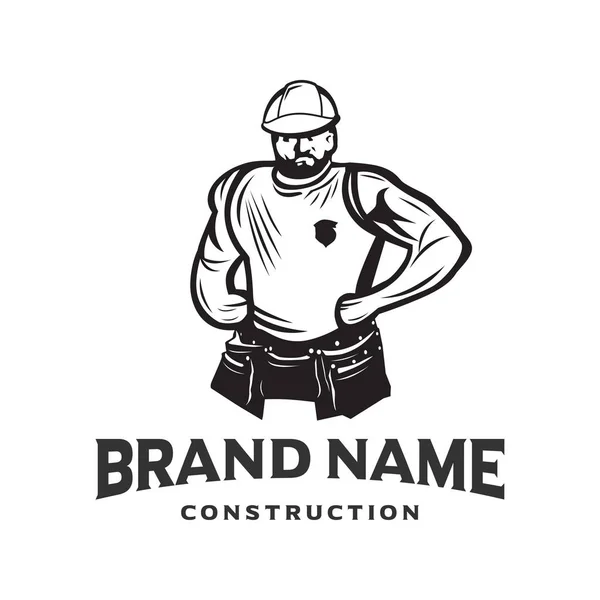 Logotipo de los trabajadores de la construcción — Vector de stock