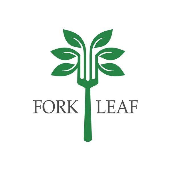 Logotipo da folha de garfo — Vetor de Stock