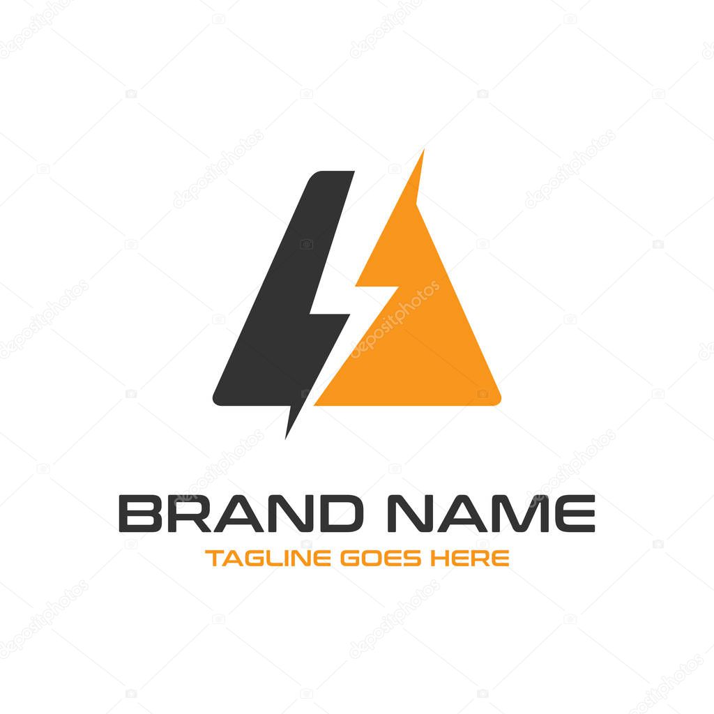 A logo concept writing electricity