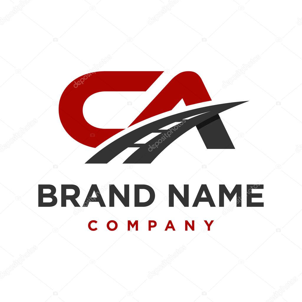 Logo of CA initials transportation your company