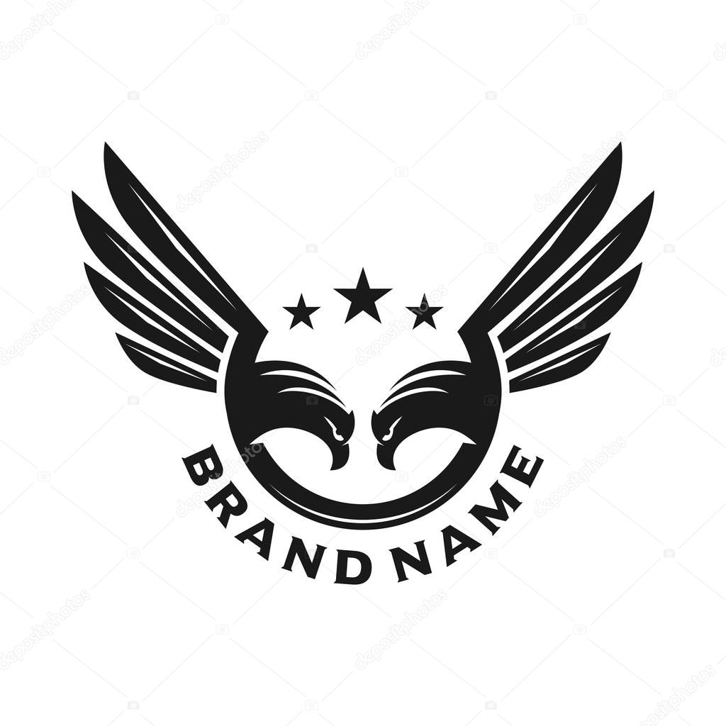 The logo of two eagles your company