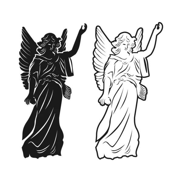 Bir peri tanrıçasının heykeli — Stok Vektör