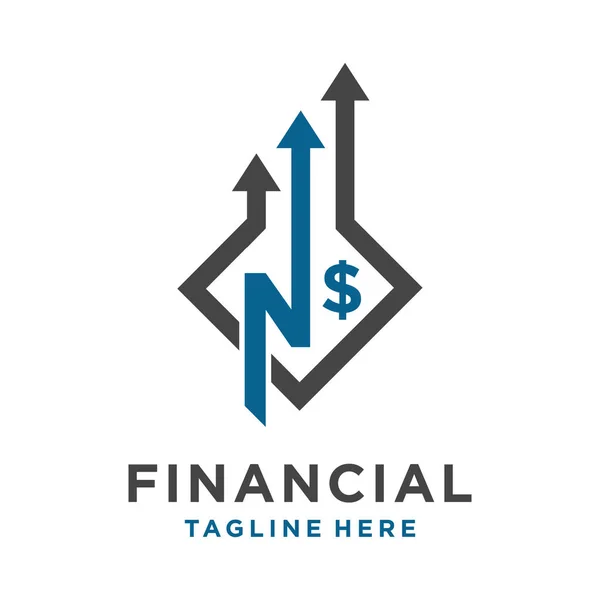 Początkowe logo N finansowe — Wektor stockowy