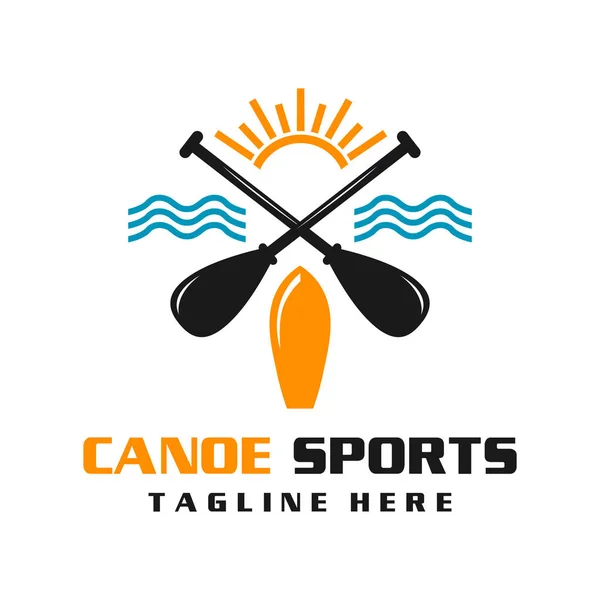 Logotipo de esportes de canoa — Vetor de Stock