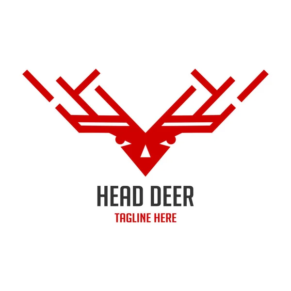 Logo cabeza de ciervo rojo — Vector de stock