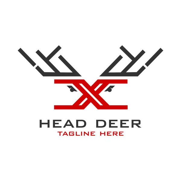 El logotipo inicial de X ciervos — Vector de stock