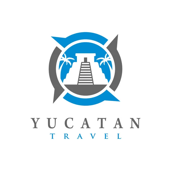 Yucatan tempel logotyp — Stock vektor