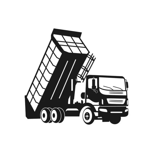 Silhouette dump truck design — Vettoriale Stock