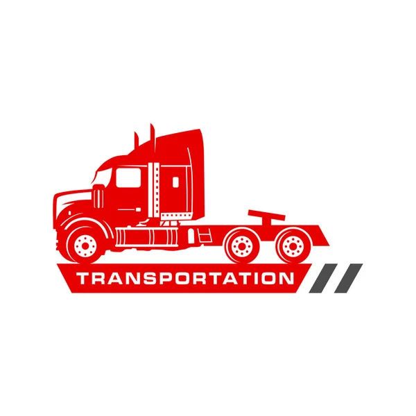 Conception logo camion conteneur rouge — Image vectorielle