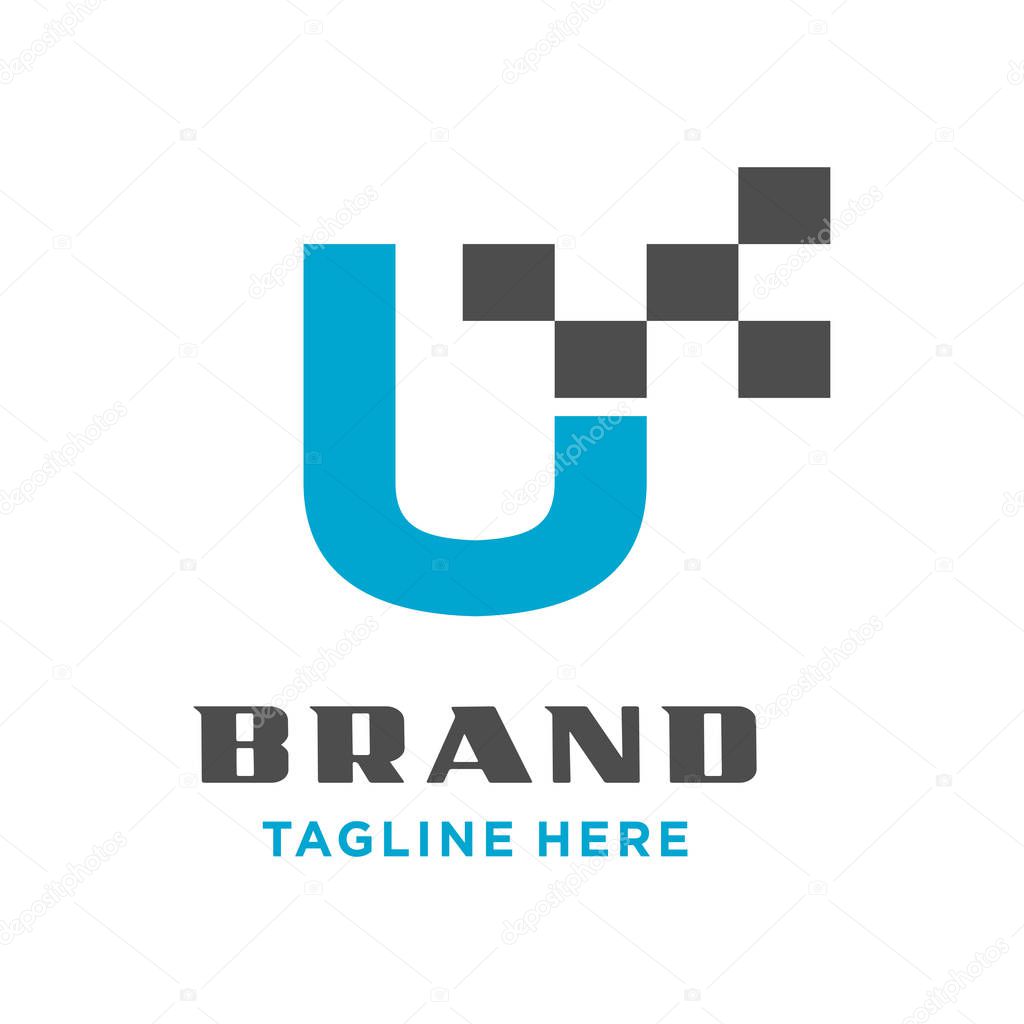 initial logo U technology