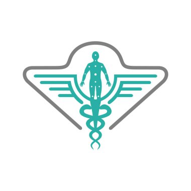 sağlık sembolü logo tasarımı ve insanlar