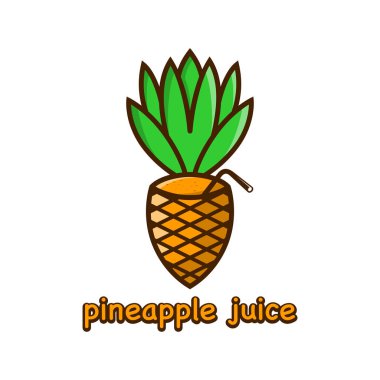 ananas suyu logo tasarım şablonu