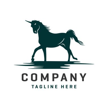 At ve Pegasus logo tasarım şablonu