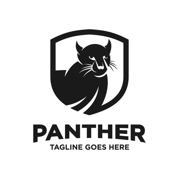 Siyah panter logo tasarım şablonu — Stok Vektör