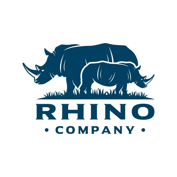 Nashorn-Logo auf dem Rasen — Stockvektor