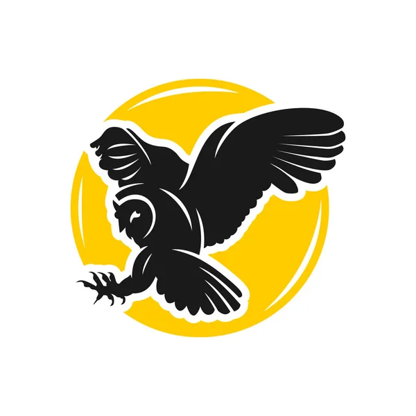 Diseño del logotipo del búho con círculos — Vector de stock