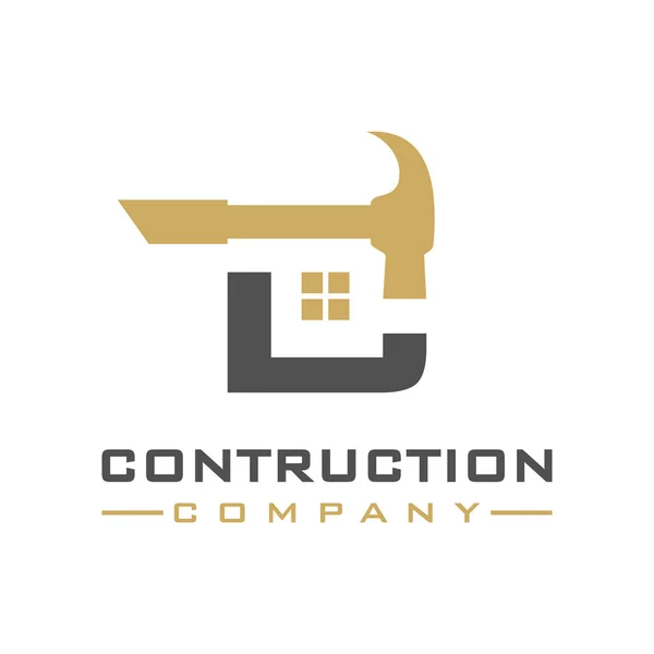 Design logo-ul construcției litera C — Vector de stoc