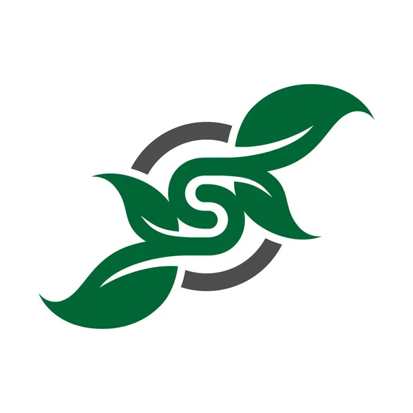 Folha logotipo letra s sua empresa — Vetor de Stock
