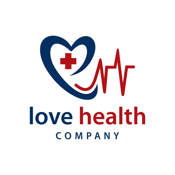 Templat desain logo detak jantung pasien - Stok Vektor