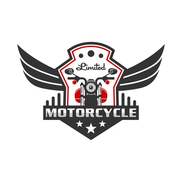 Emblema moto retrò o vintage design logo — Vettoriale Stock