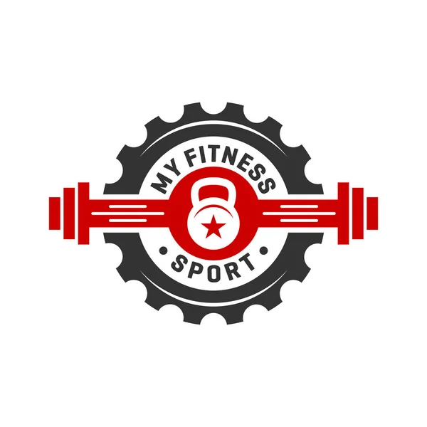 Vintage logo design eller retro sport och fitness sköld — Stock vektor