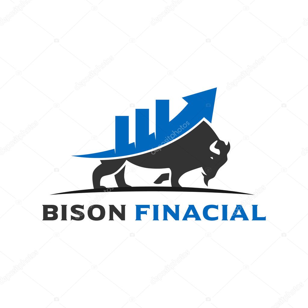 Bison financial logo design template