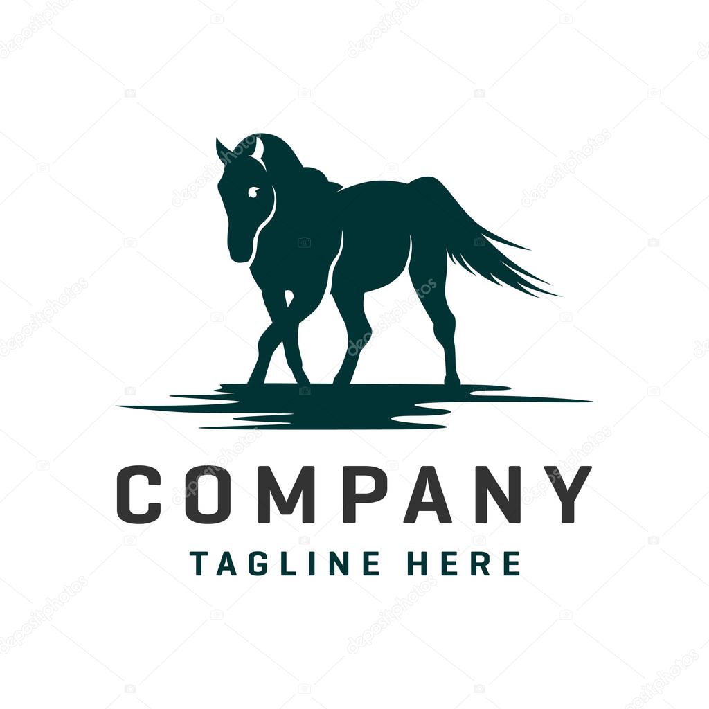 Horse and Pegasus logo design template