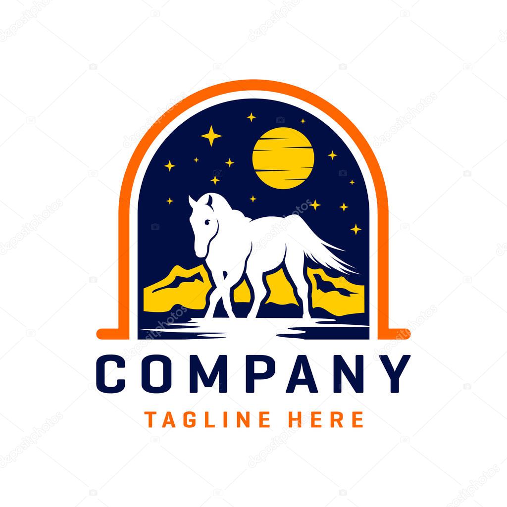 Wild horse logo design template
