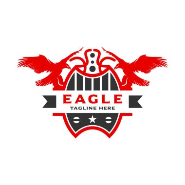 Kartal kalkanı logo tasarım şablonu