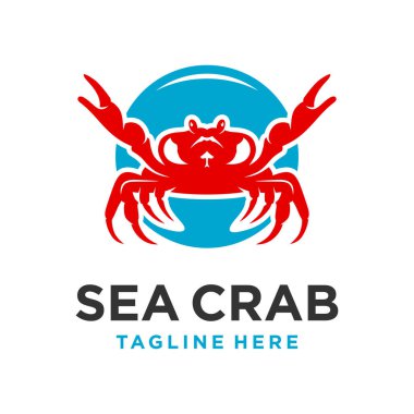 deniz yengeci logosu tasarım şablonu