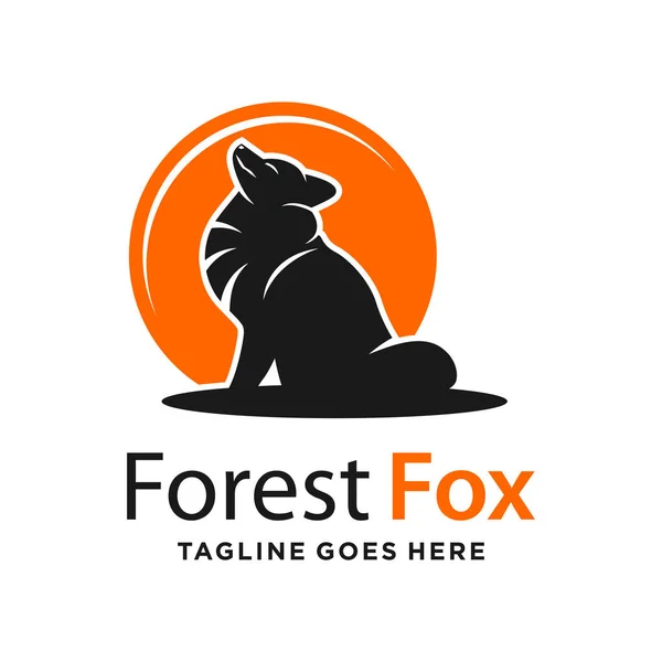 Modelo de design de logotipo de raposa e círculo — Vetor de Stock