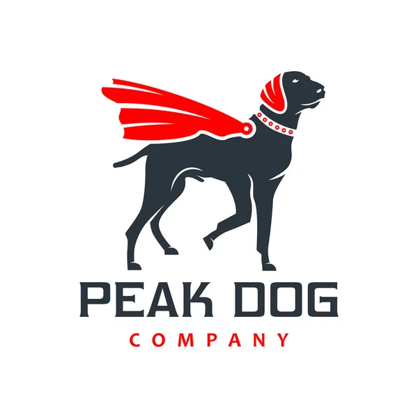 Superhelden Hund Tier Logo Design — Stockvektor