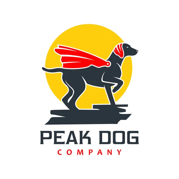 Superhelden Hund Tier Logo Design — Stockvektor