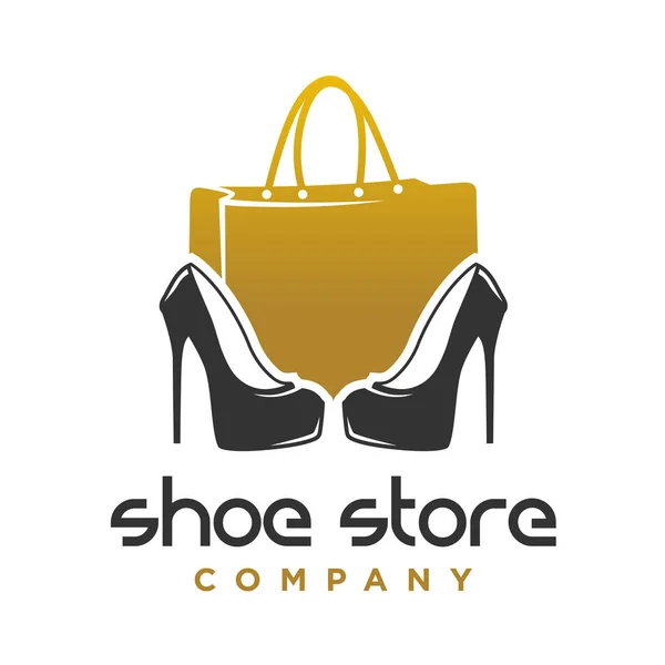 Logo design shoes and women's handbag shop — Stock Vector