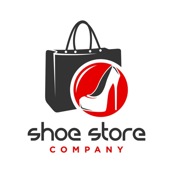Logo scarpe di design e borsa da donna negozio — Vettoriale Stock